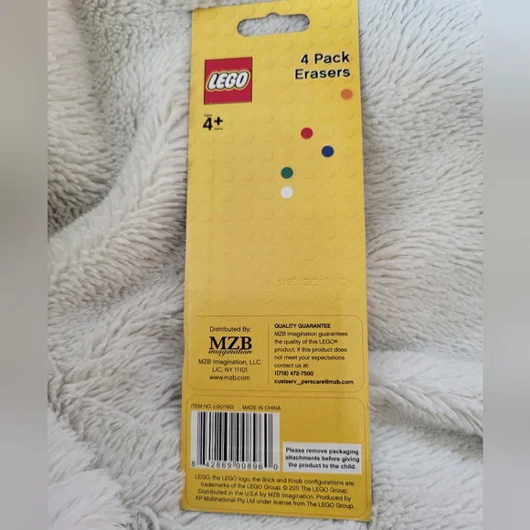 NWT! 4 Pack Lego Erasers! - Picture 2 of 3